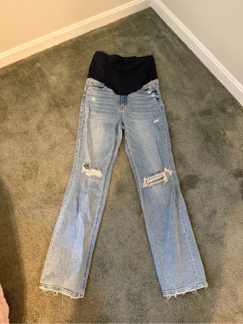 Pink Blush Maternity Distressed Jeans